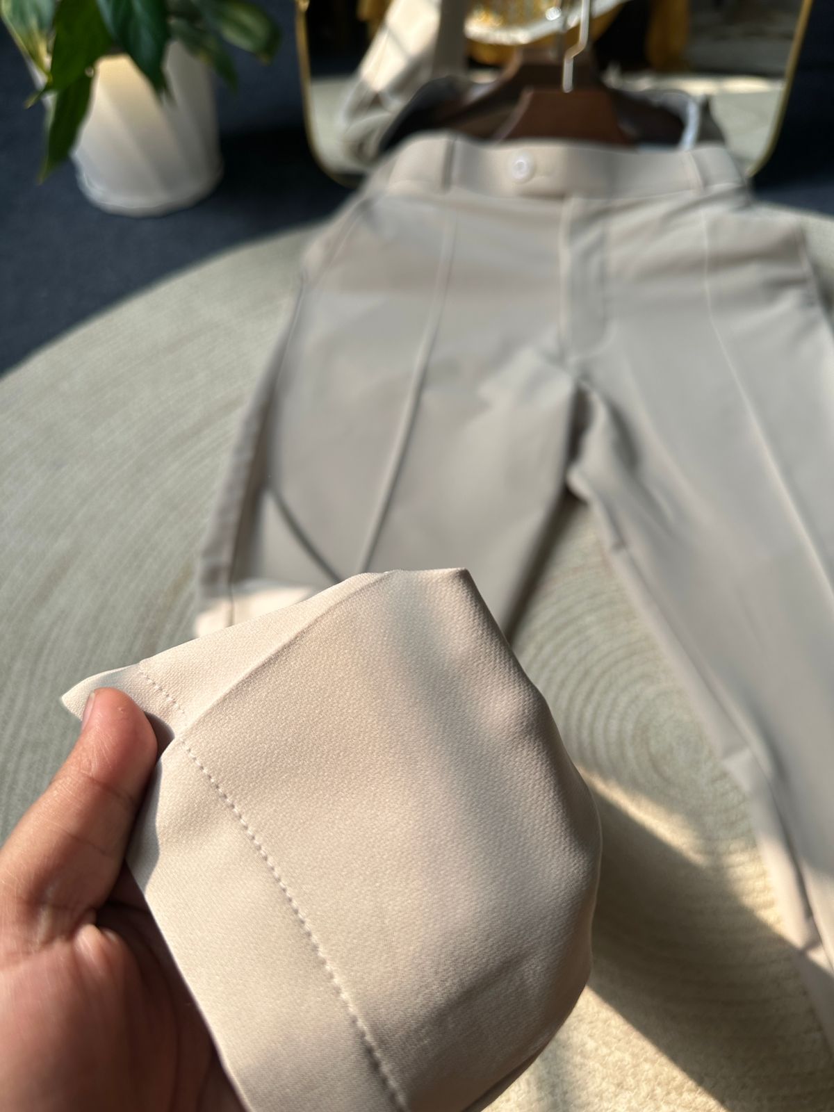 Men's Adjustable Formal Pant ( Cream)