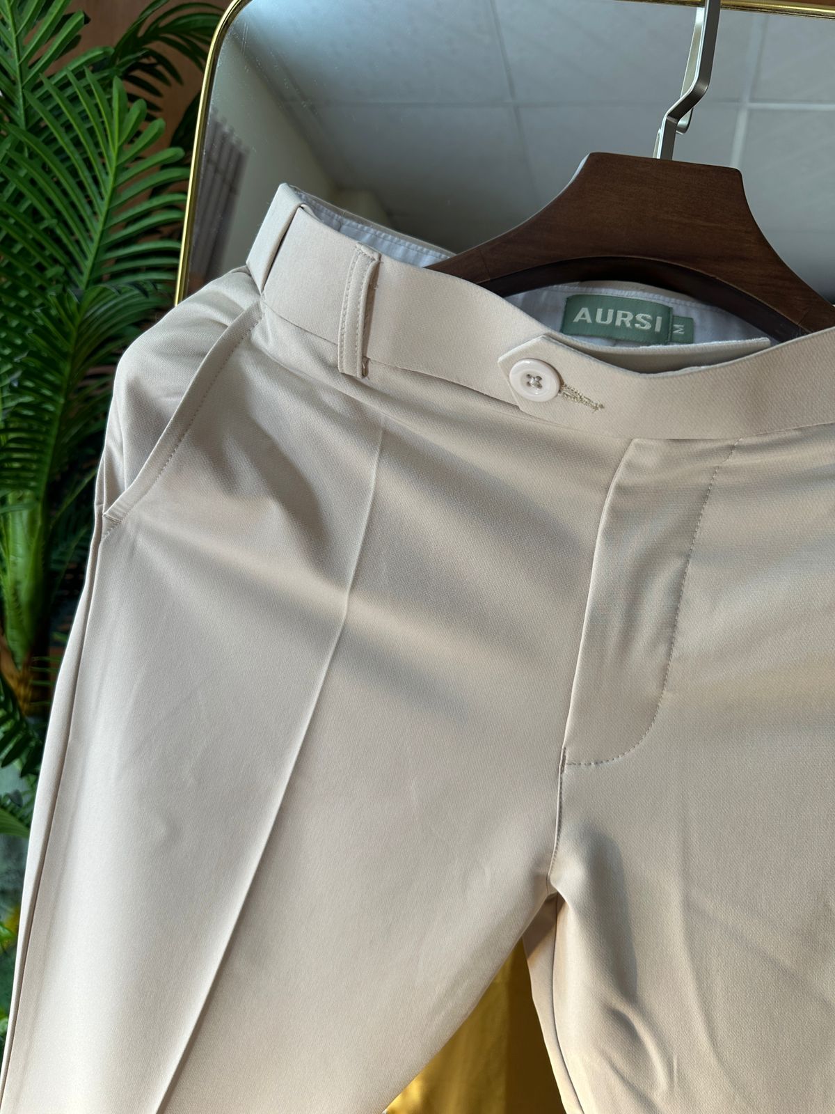 Men's Adjustable Formal Pant ( Cream)