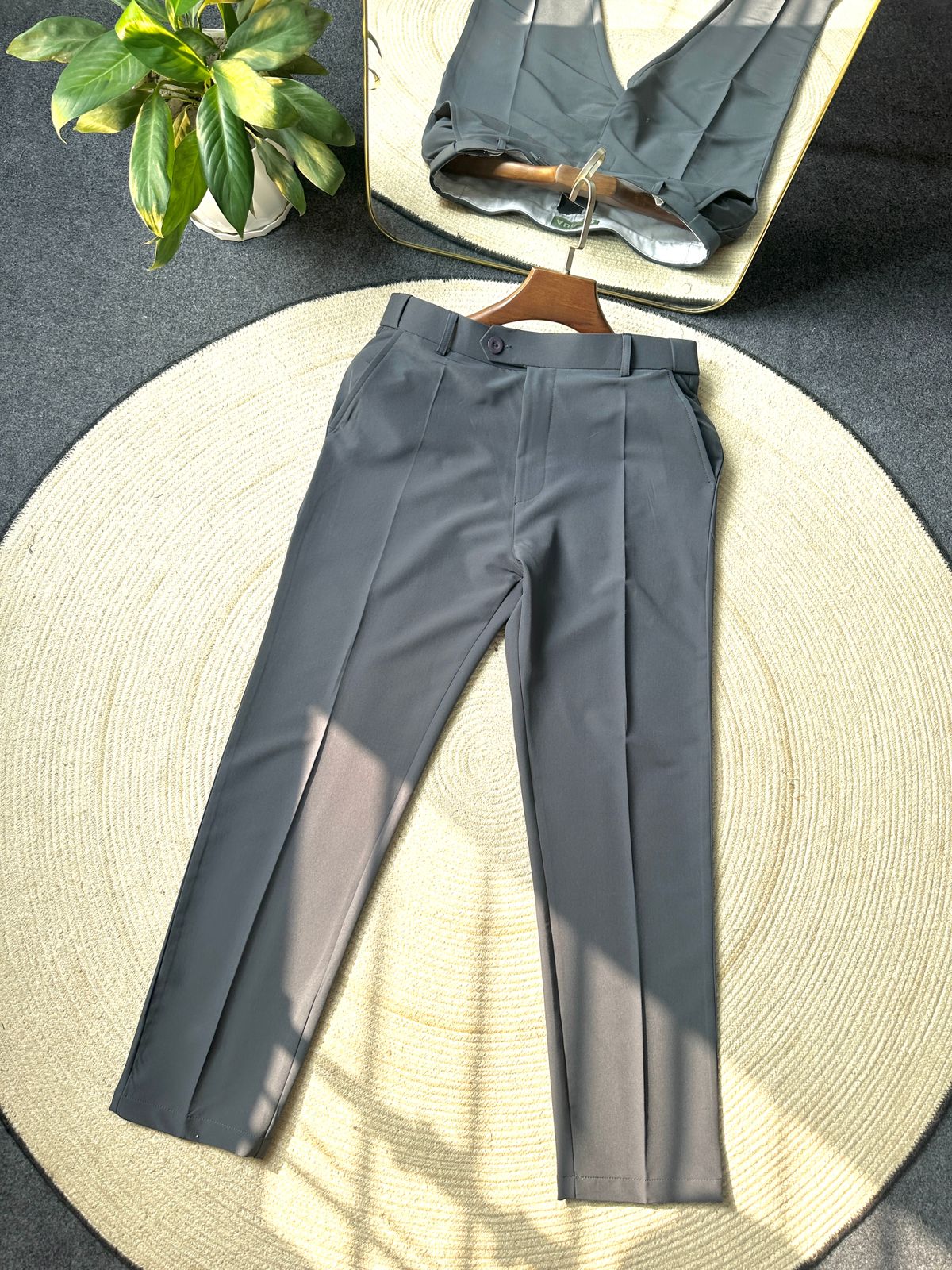 Men's Adjustable Formal Pant (Dark Ash)