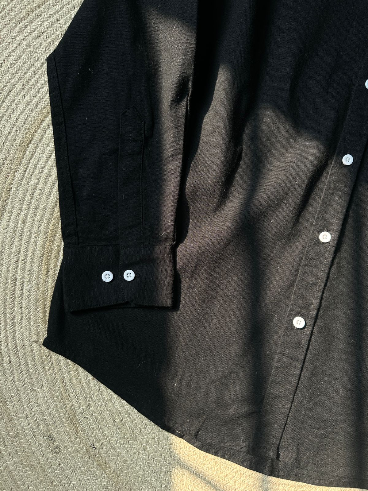 Drop Shoulder Full Sleeve Linen Shirt 25-009(Black)