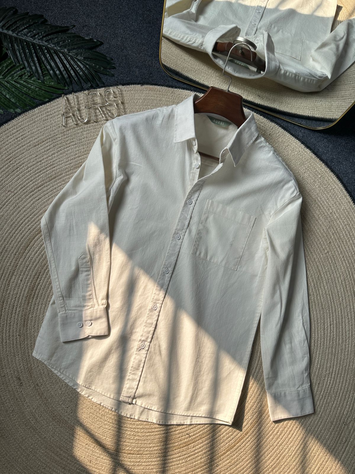 Drop Shoulder Full Sleeve Linen Shirt 25-010(Off-White)