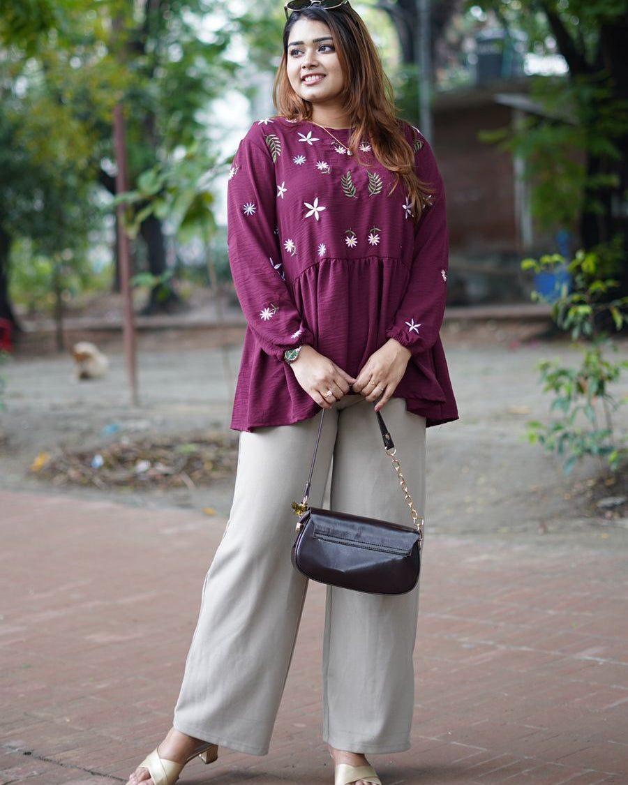 Modest Western Top 26-03 (Maroon)