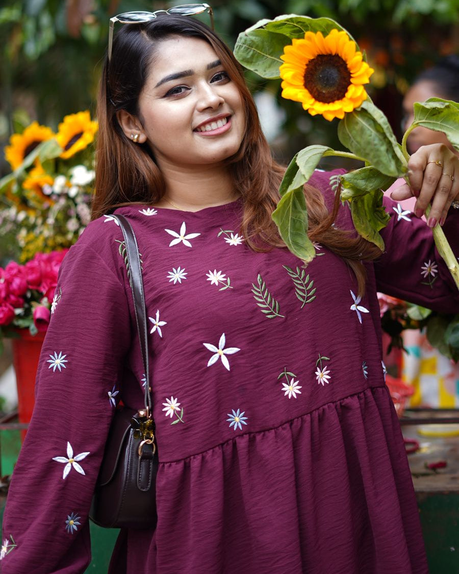 Modest Western Top 26-03 (Maroon)