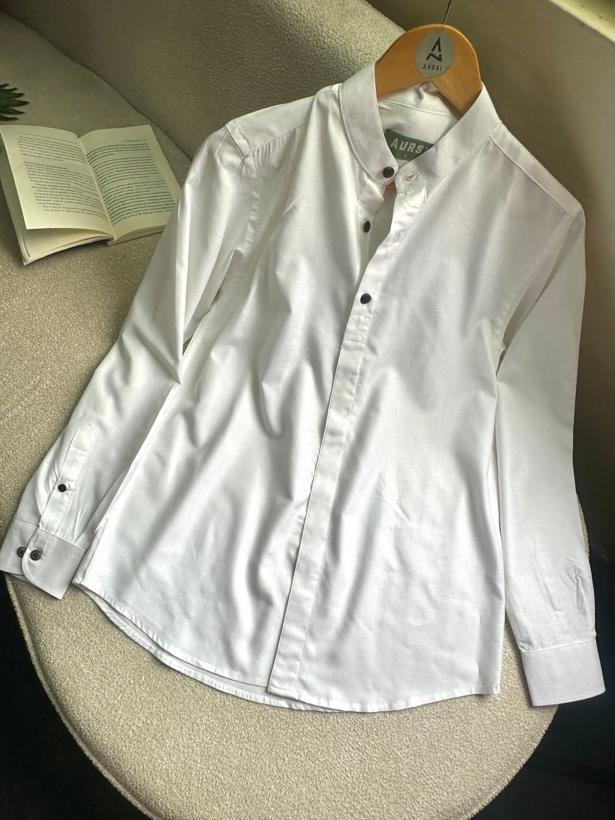 Henley Men's Shirt (White) - 26-46