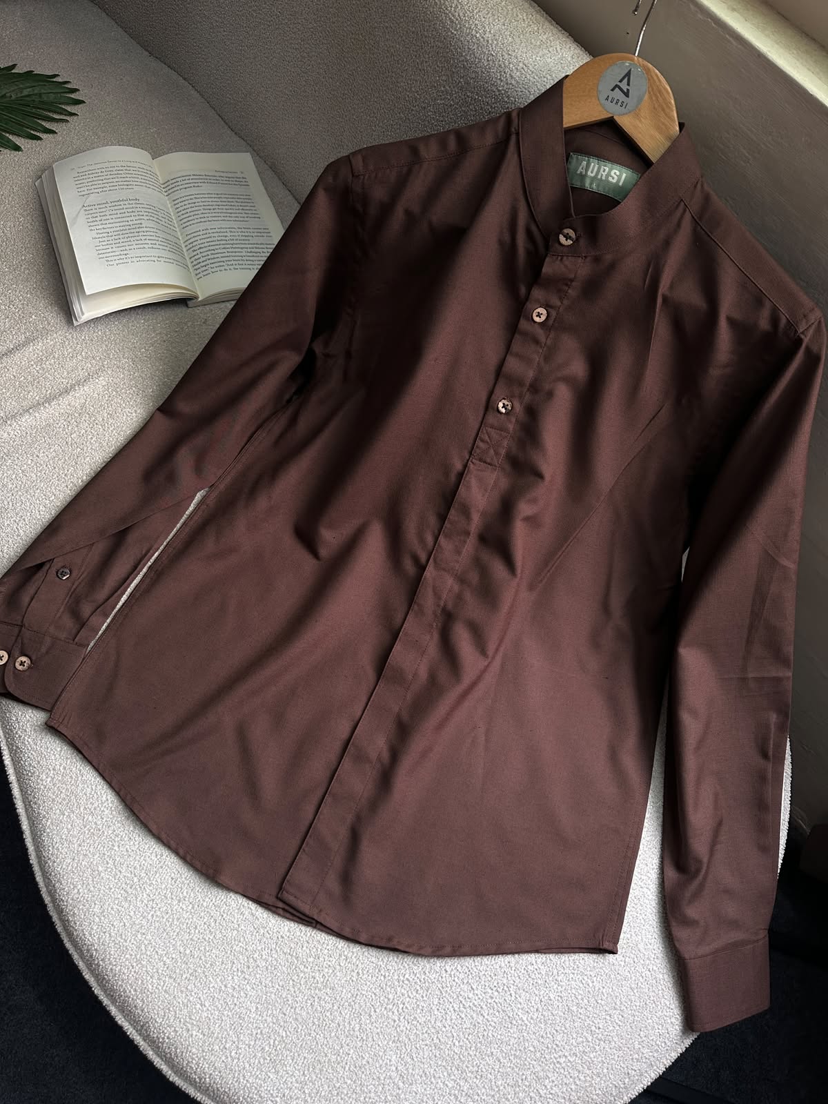 Henley Men's Shirt (Chocolate) - 26-47