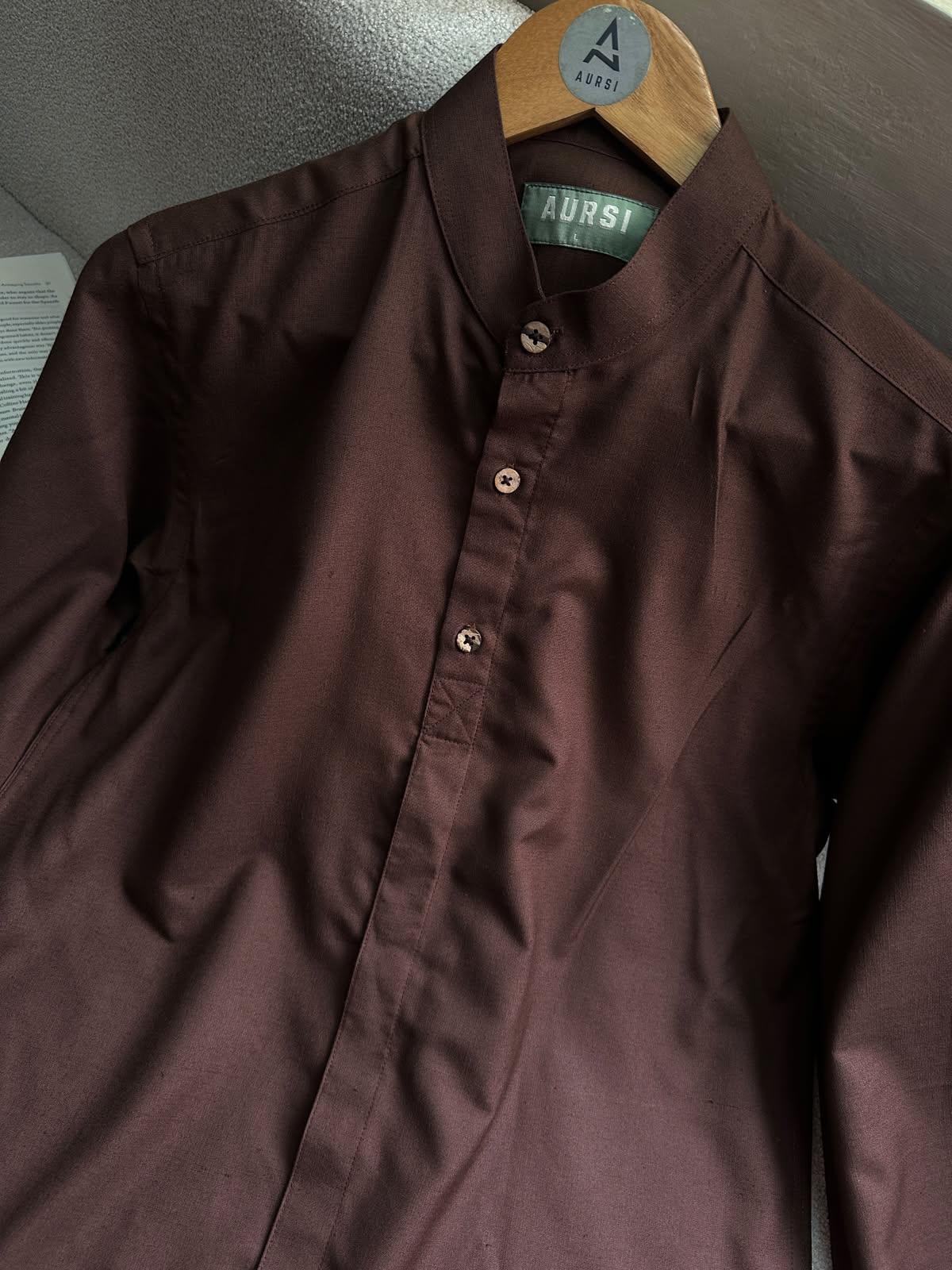 Henley Men's Shirt (Chocolate) - 26-47