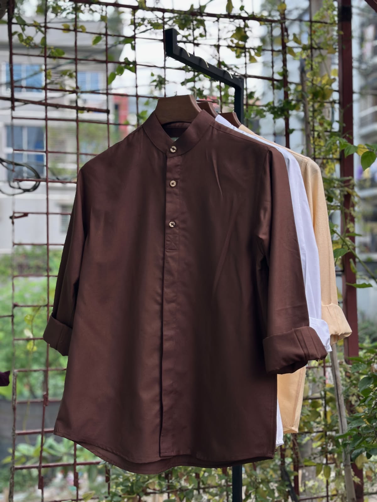 Henley Men's Shirt (Chocolate) - 26-47