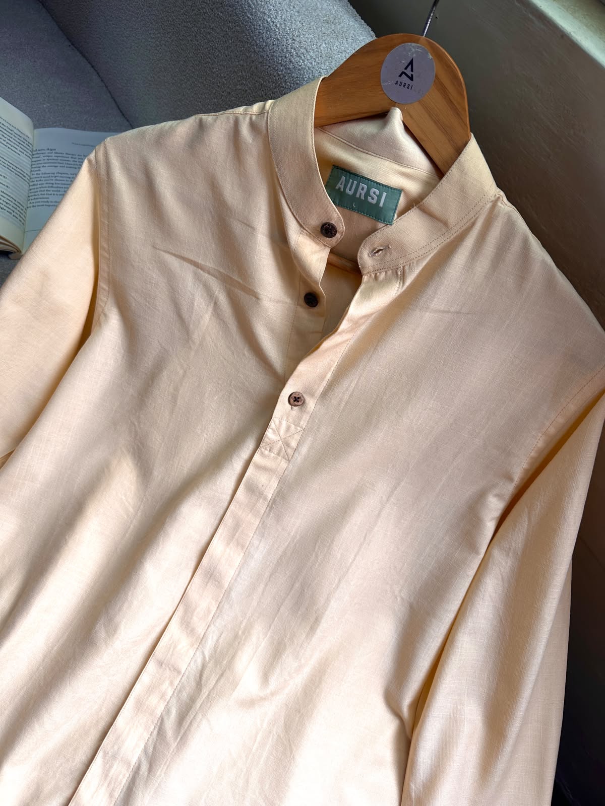 Henley Men's Shirt (Light Peach) - 26-48