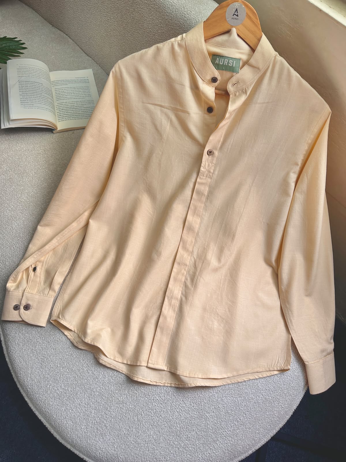 Henley Men's Shirt (Light Peach) - 26-48