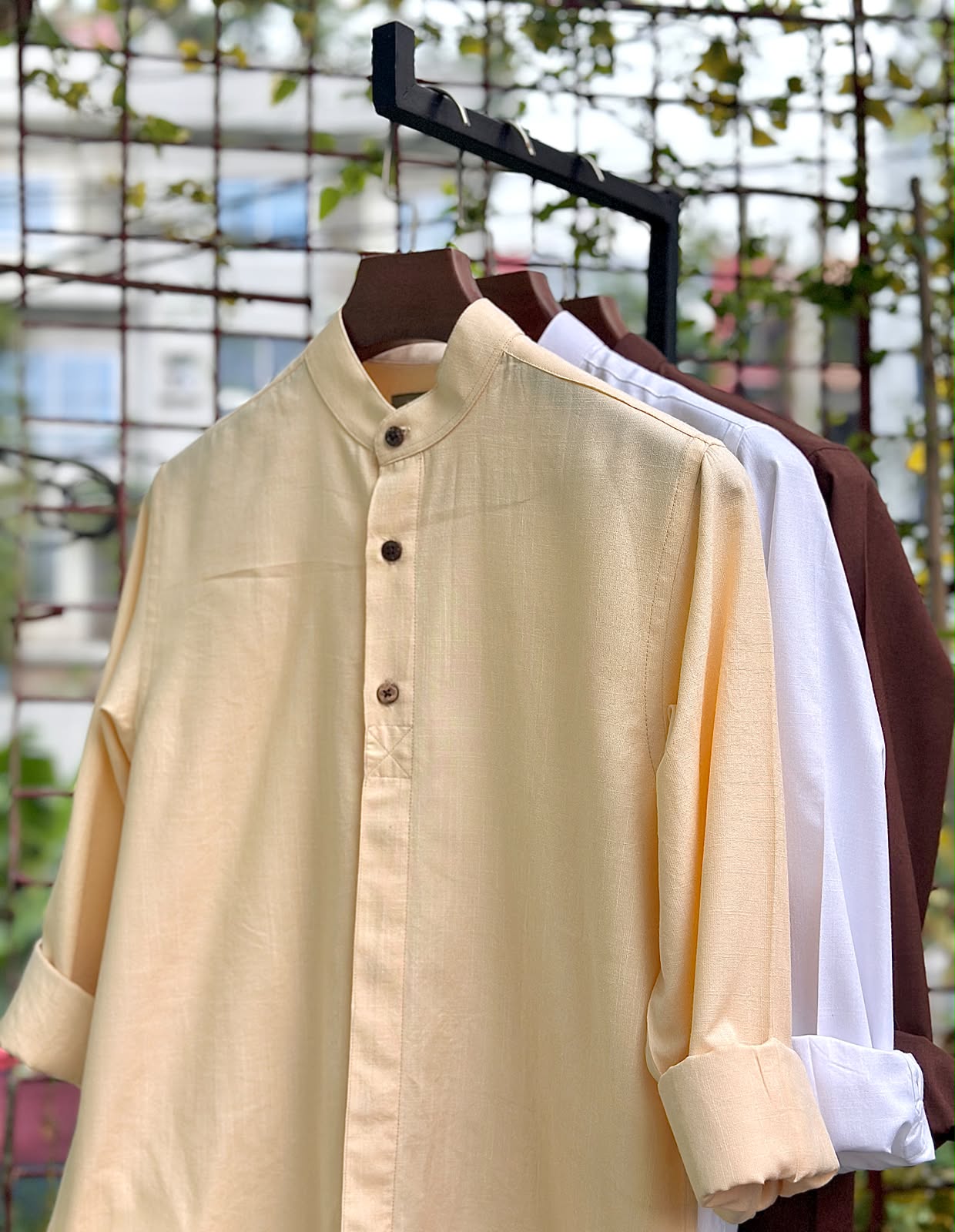 Henley Men's Shirt (Light Peach) - 26-48
