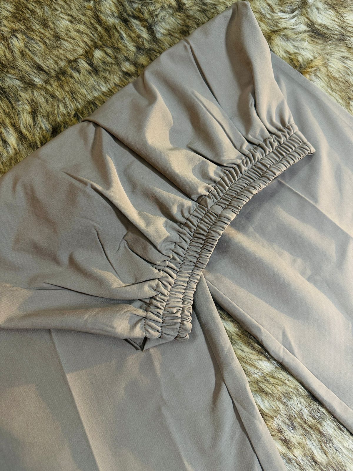 Ladies Straight Loose Fit Wide Leg Pants - 08 (Beige)