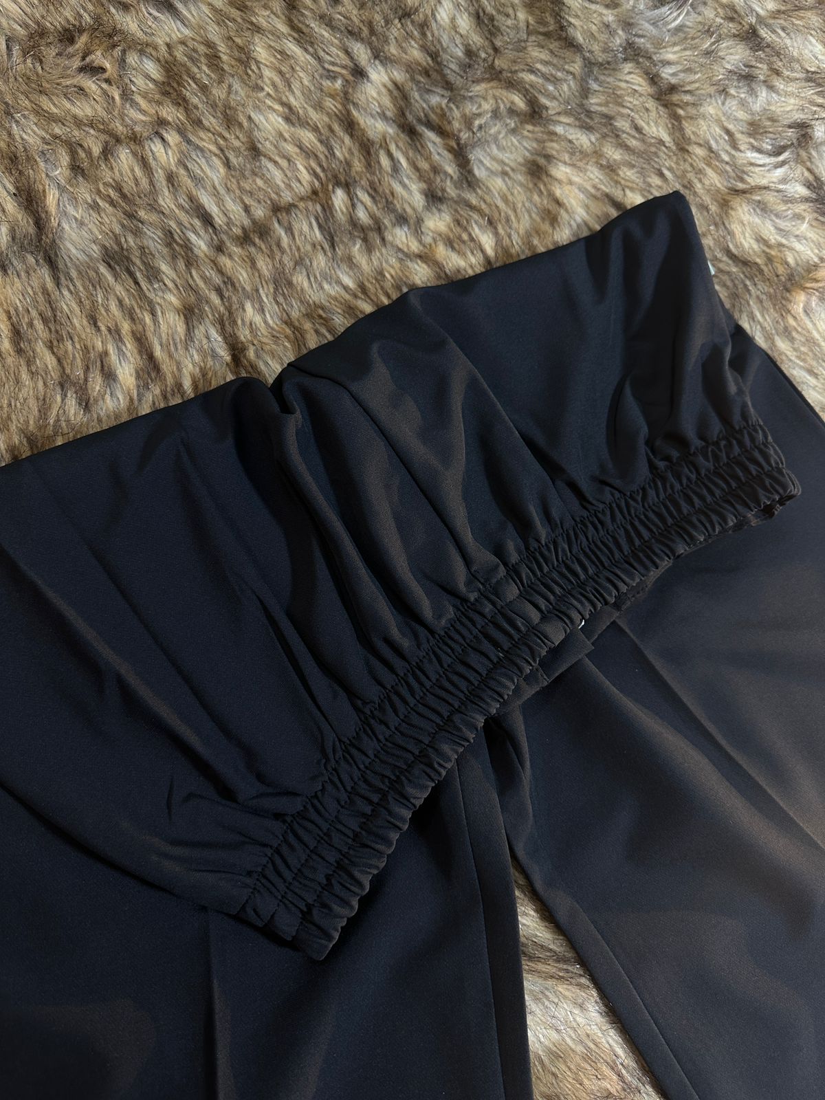 Ladies Straight Loose Fit Wide Leg Pants - 08 (Black)
