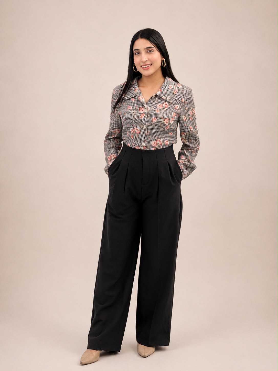 Ladies Loose Fit Wide Leg Pants - 07 by AURSI