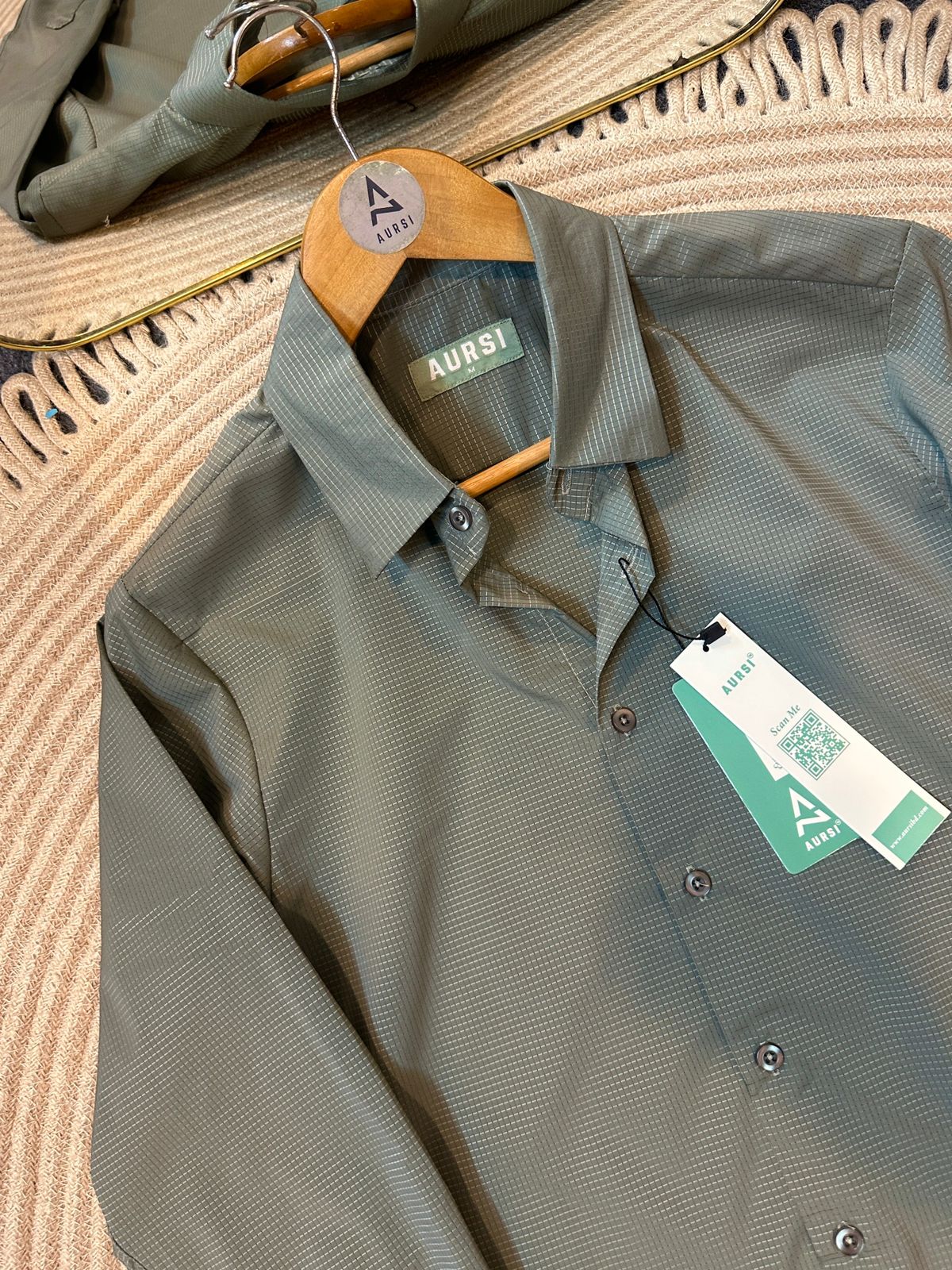 Men's Solid Formal Shirt (Seafoam Green) - 26-64
