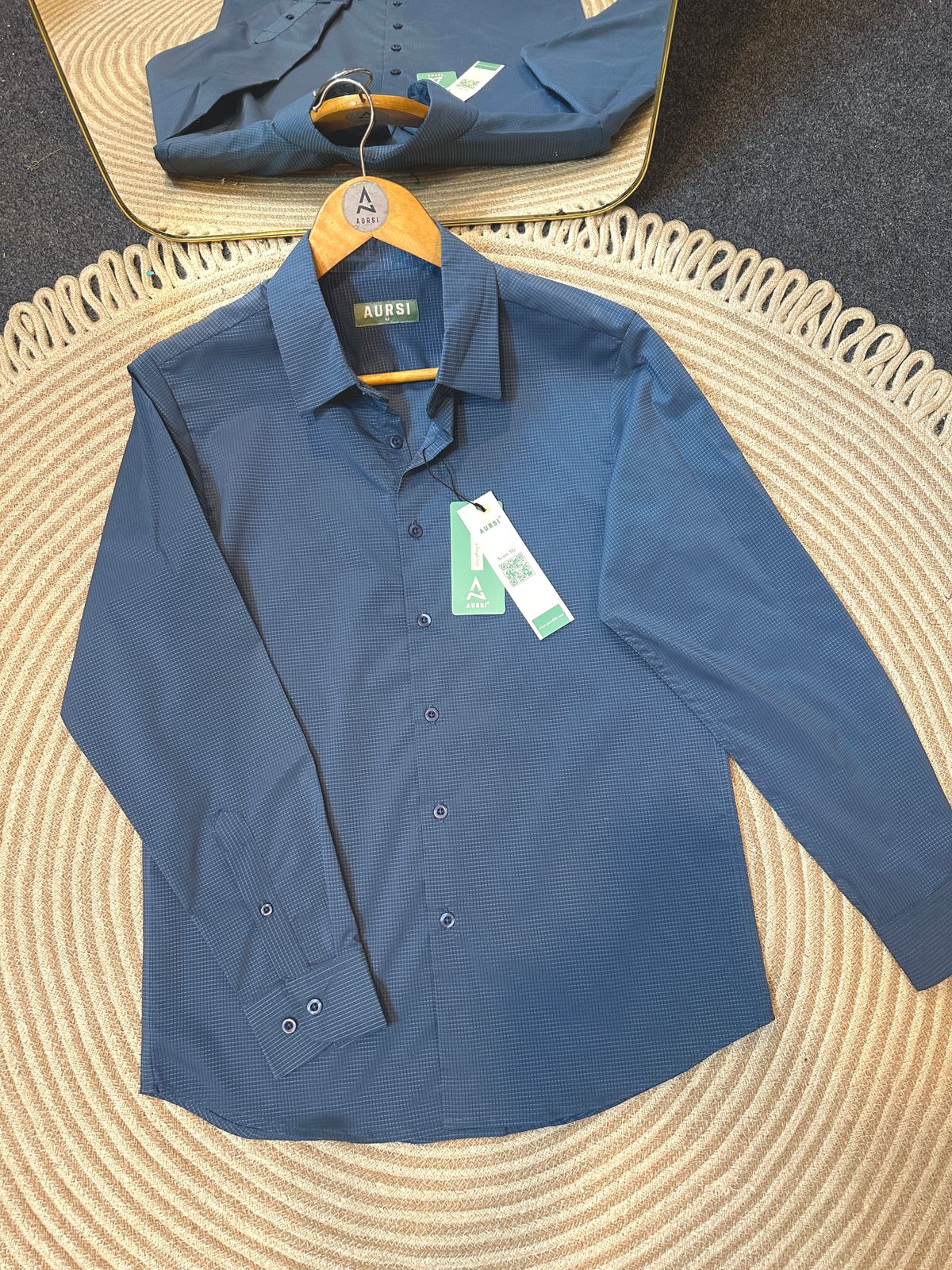 Men's Solid Formal Shirt (Slate Blue) - 26-63